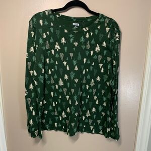 Duluth Trading Co. Green Spruce Pine Holiday Christmas Trees Long sleeved Tee XL